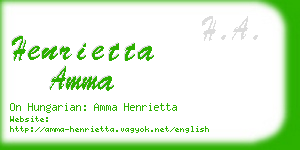 henrietta amma business card